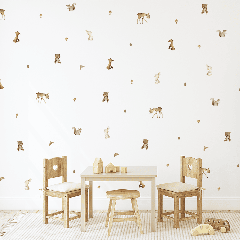 sticker animaux foret repetition douce