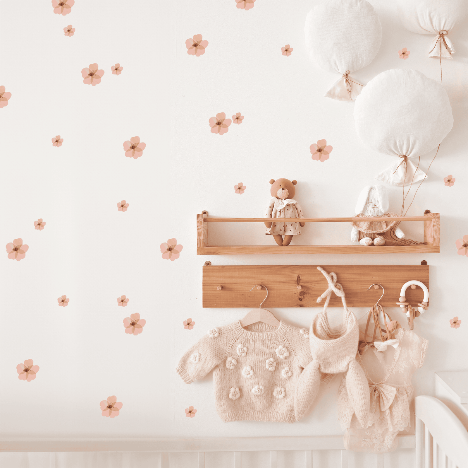 stickers muraux petites fleurs rose décoration murale chambre fille