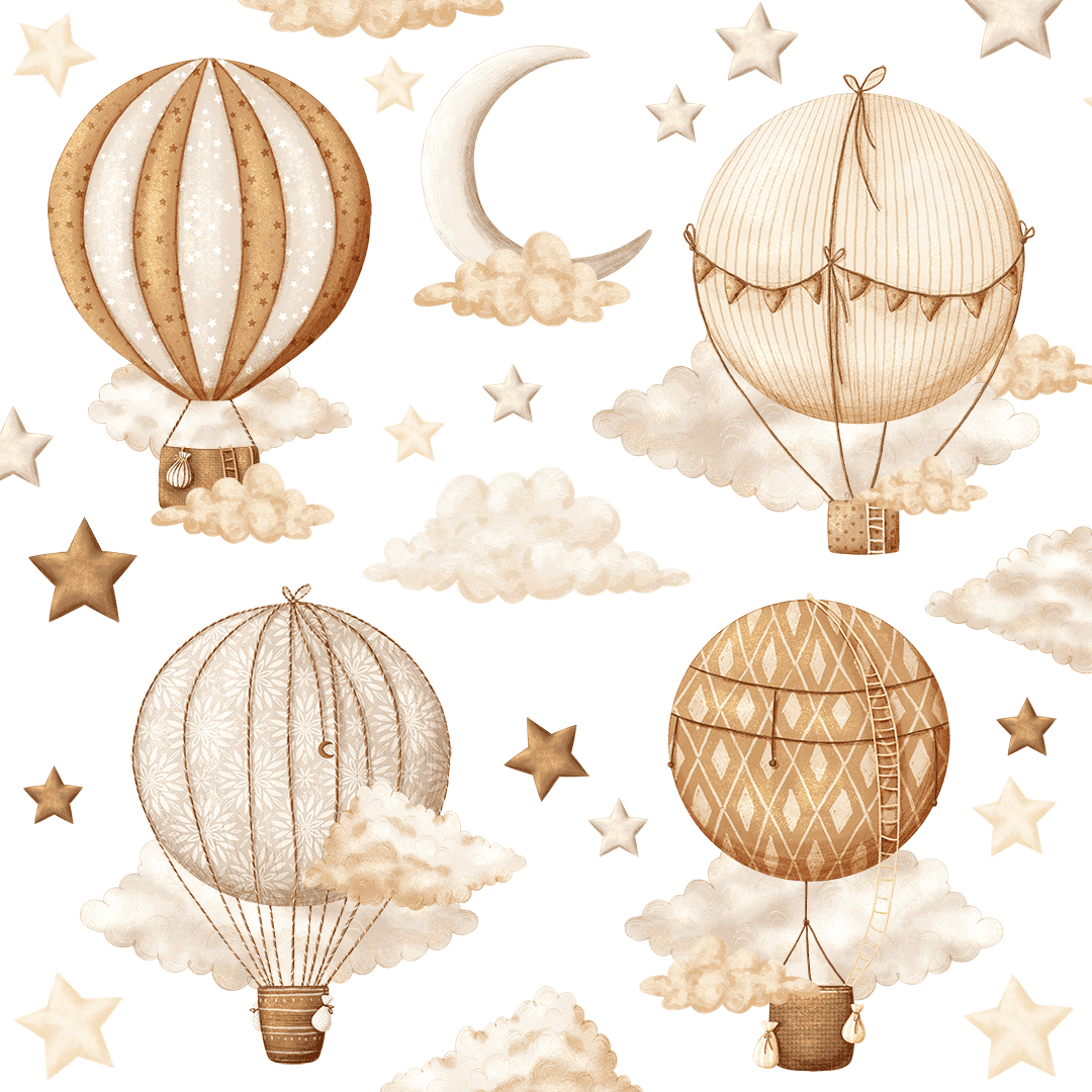 montgolfieres murales autocollantes chambre bebe