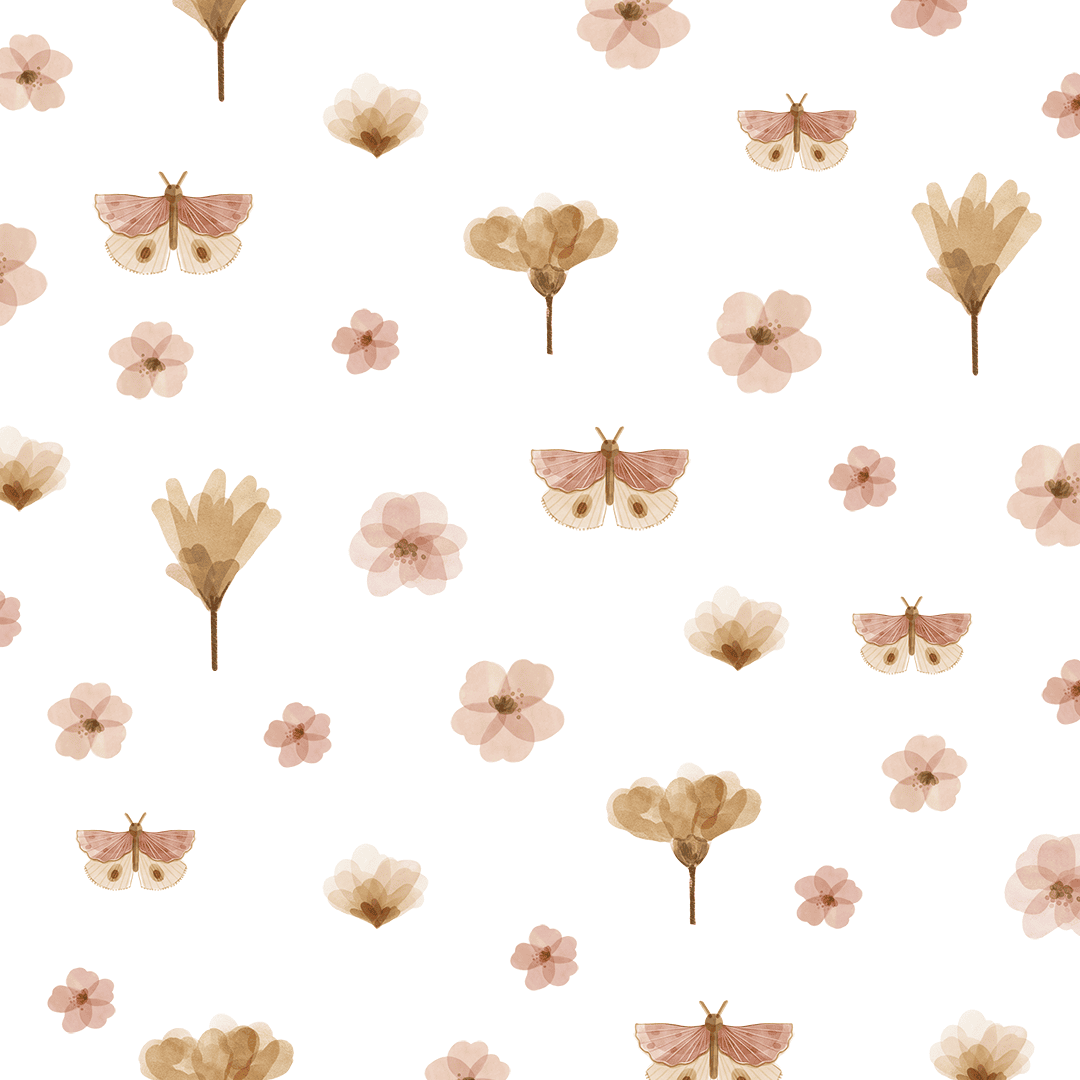 stickers muraux fleurs et papillons pastel motif bohème enfant