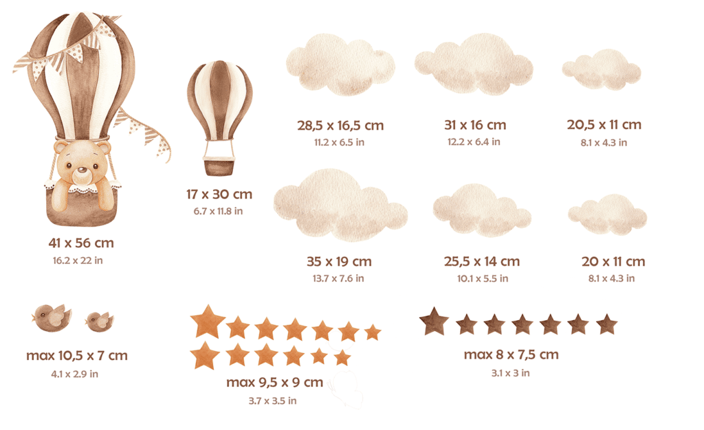 decoration murale chambre enfant ourson ballon