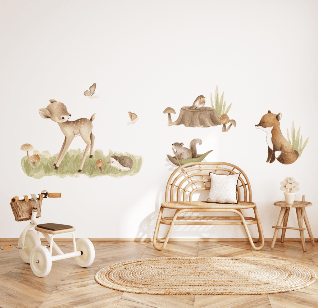 sticker renard chambre enfant foret