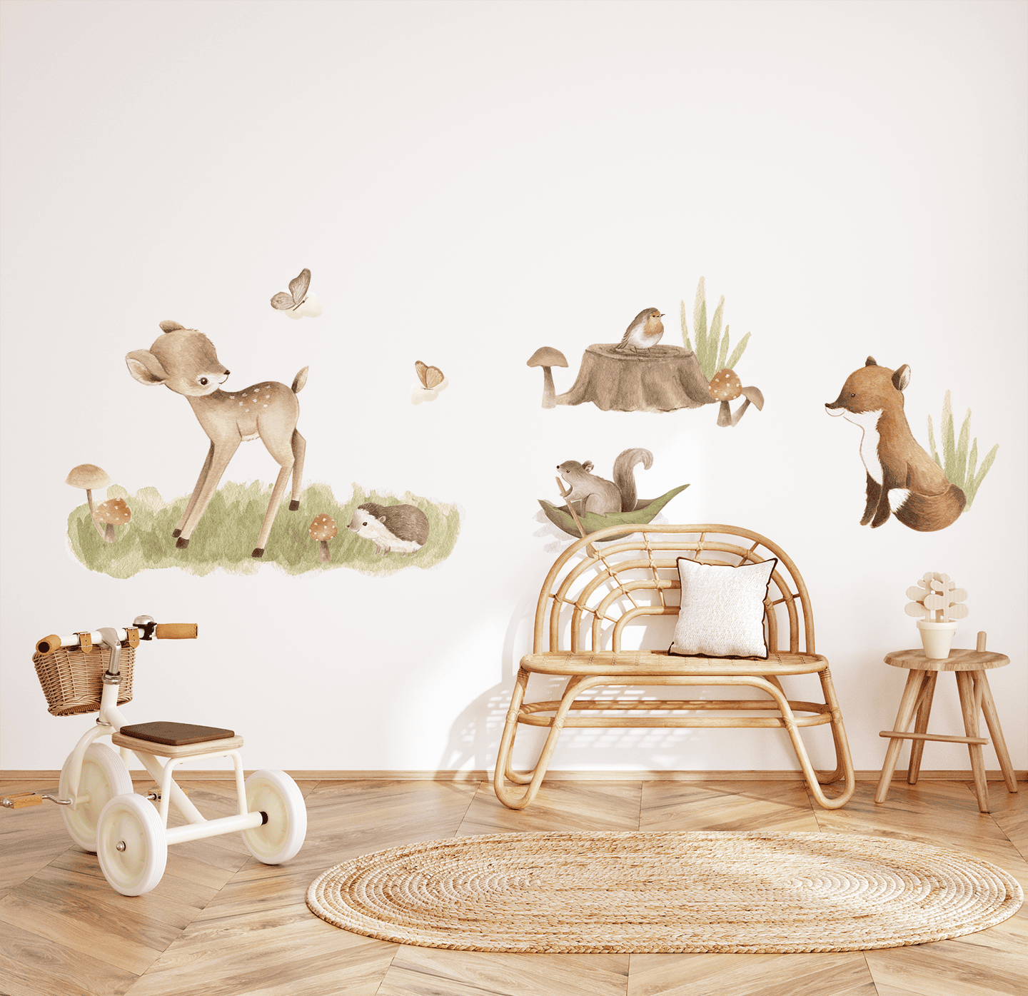 sticker renard chambre enfant foret