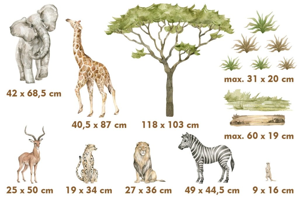 stickers animaux jungle doux chambre enfant