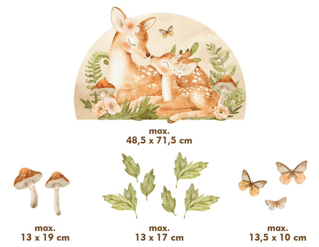 sticker mural doux bebe biche