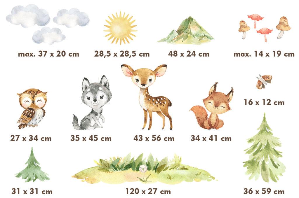 decoration chambre enfant animaux nature foret