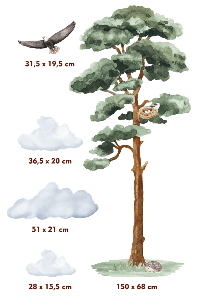 sticker mural pin aquarelle chambre bebe