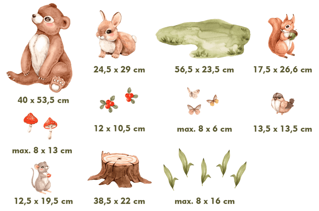 stickers animaux forêt bébé décoration murale