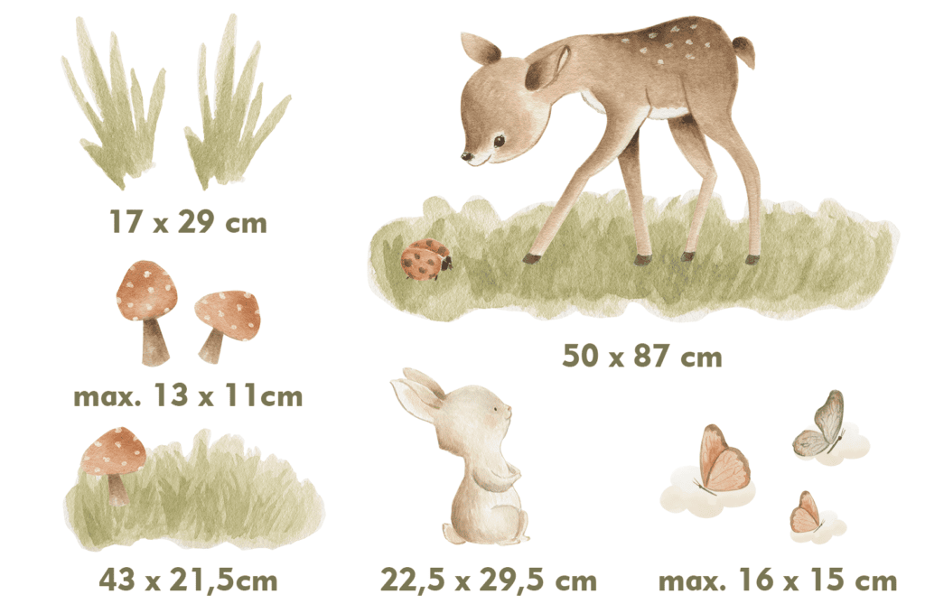 stickers muraux animaux doux bebe