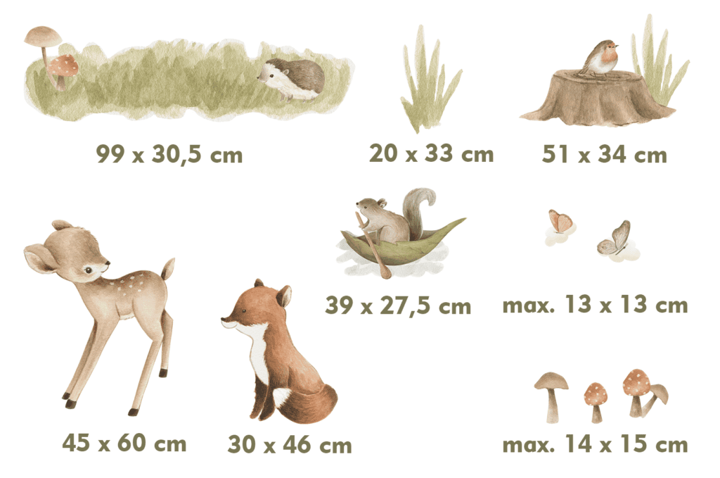 sticker faon herisson decoration murale