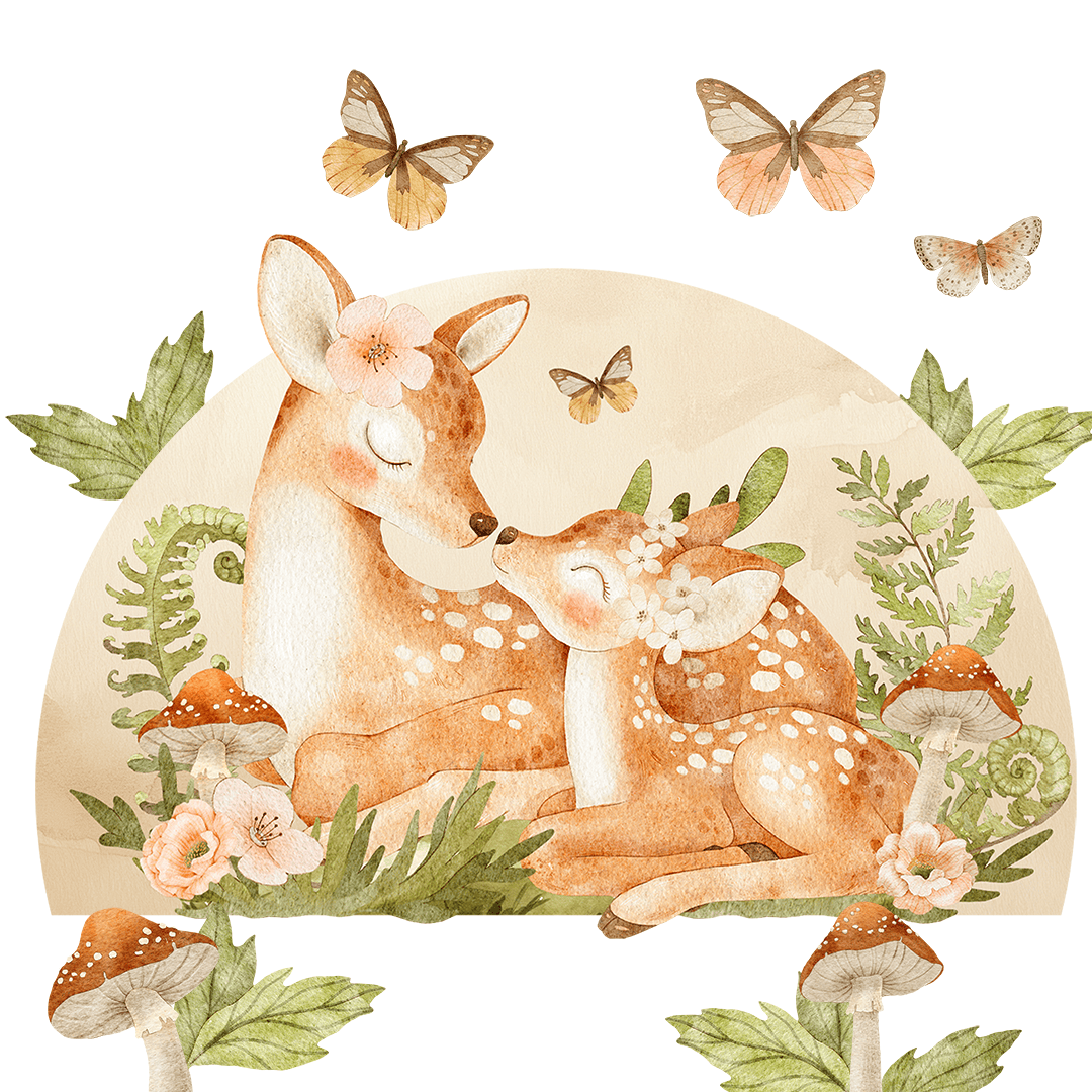 sticker biche illustration aquarelle