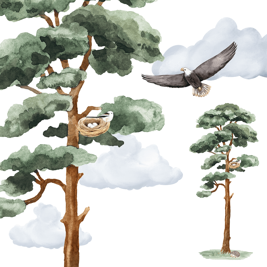 grand arbre mural chambre enfant style nature