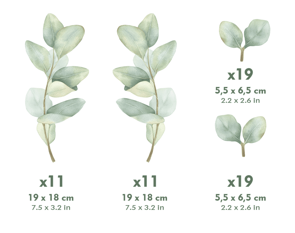 stickers feuilles vert pastel chambre bebe