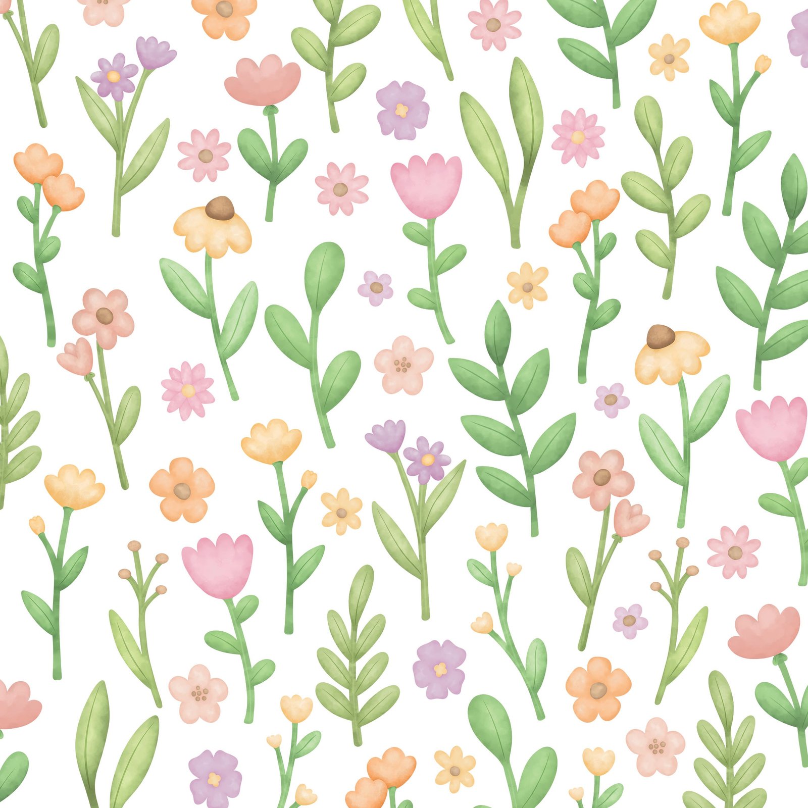 stickers muraux fleurs aquarelle décoration murale chambre enfant