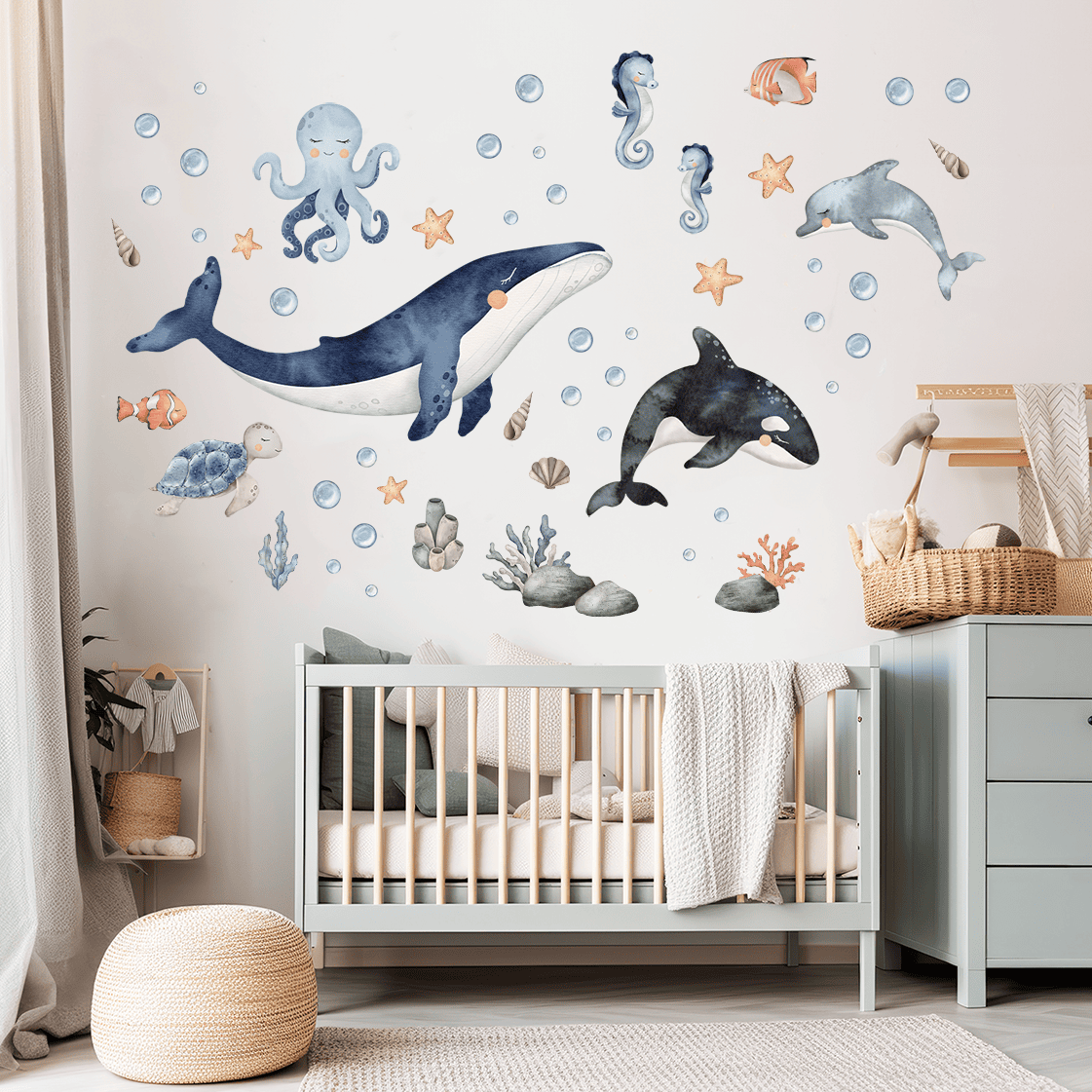 décoration murale océan chambre bébé douce et naturelle