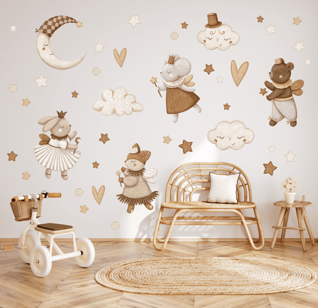 stickers animaux féeriques bohème chambre bébé