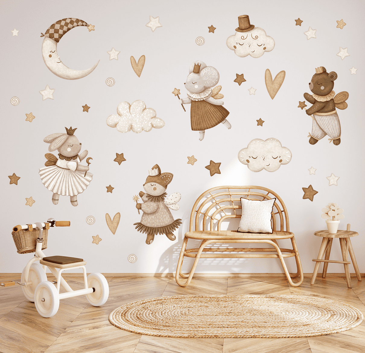 stickers animaux féeriques bohème chambre bébé
