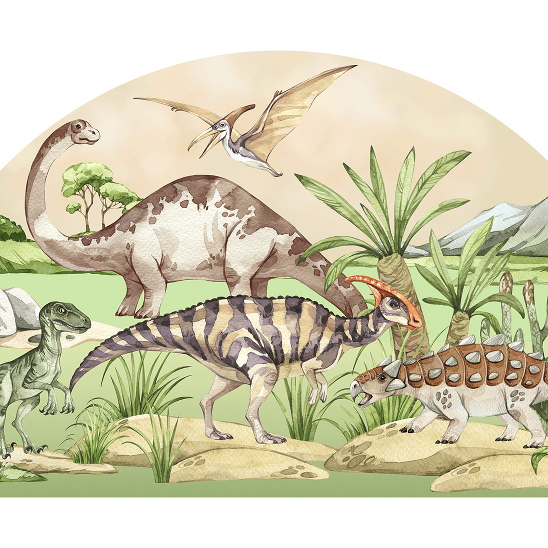 stickers dinosaures realistes enfant mur