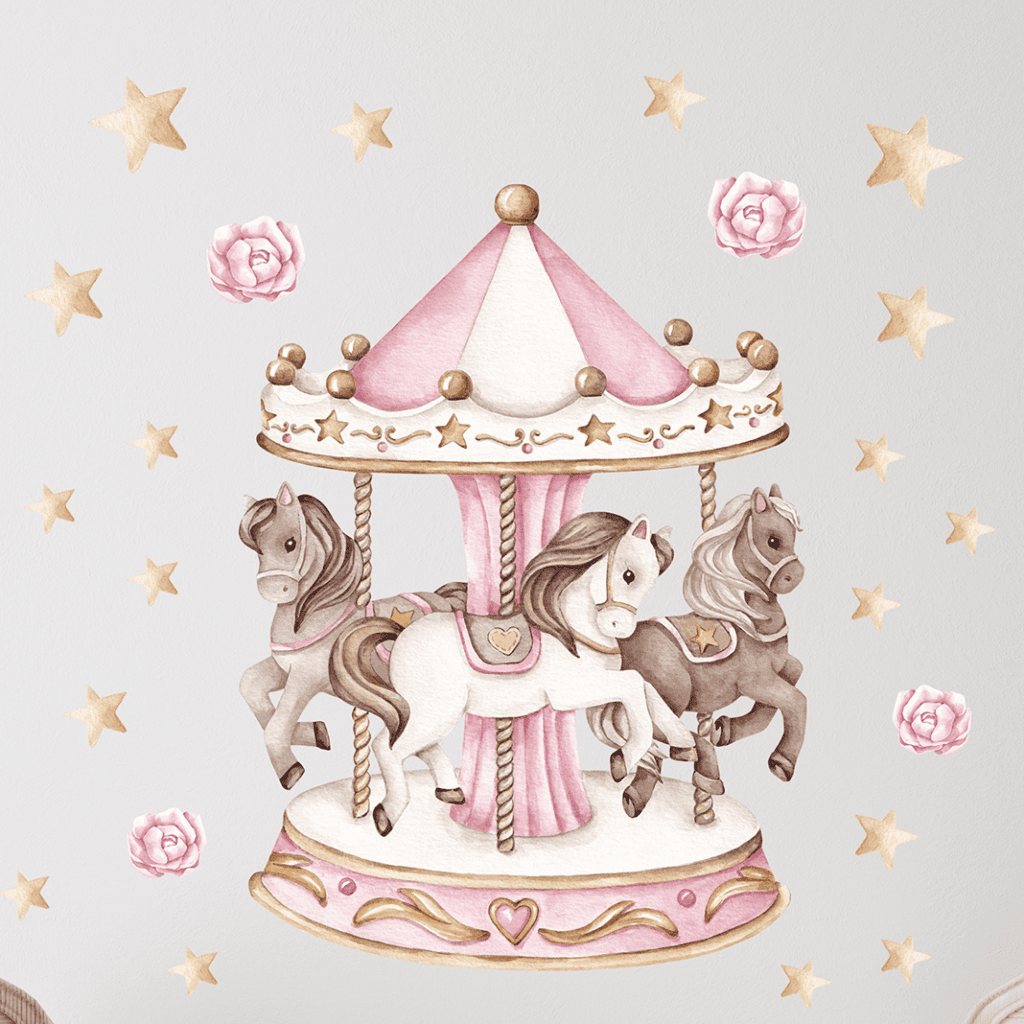 decoration murale carrousel chambre fille