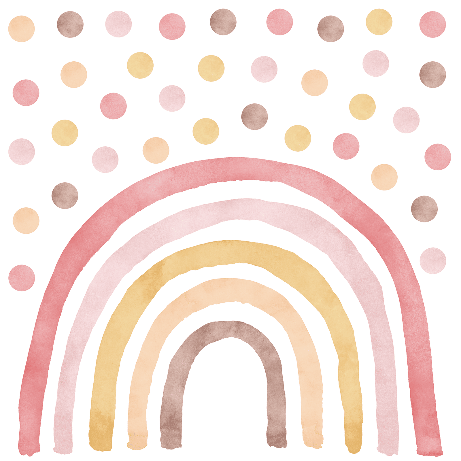 stickers muraux arc-en-ciel rose et jaune chambre enfant