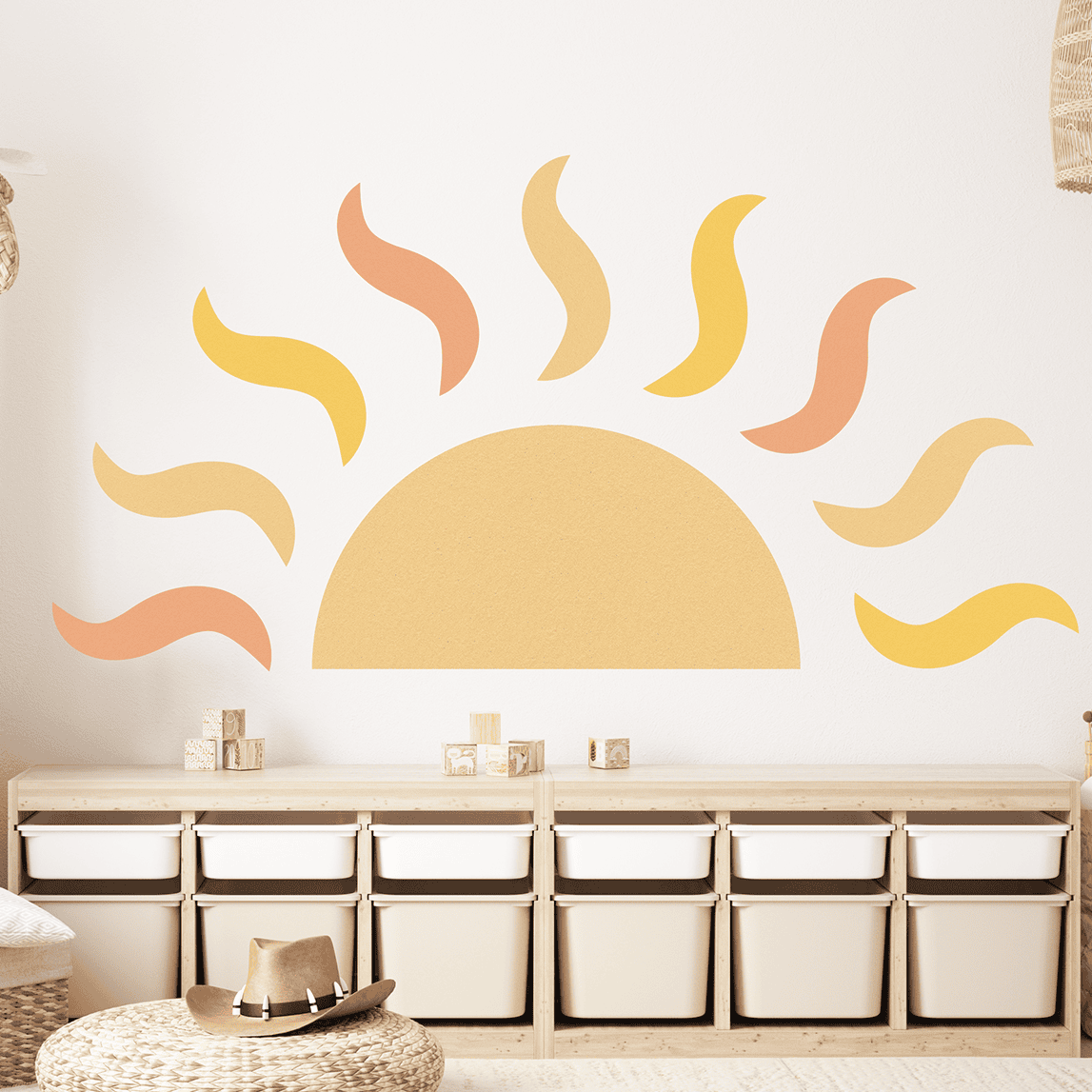 decoration murale soleil pastel