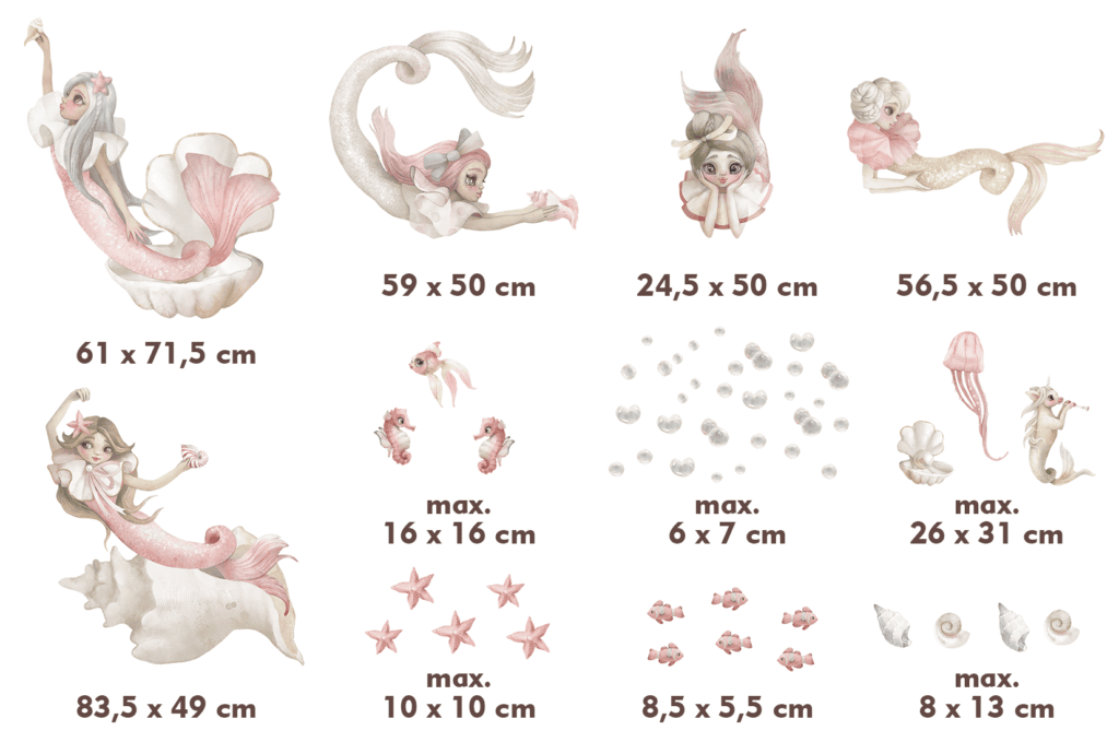 stickers muraux sirenes xl enfant