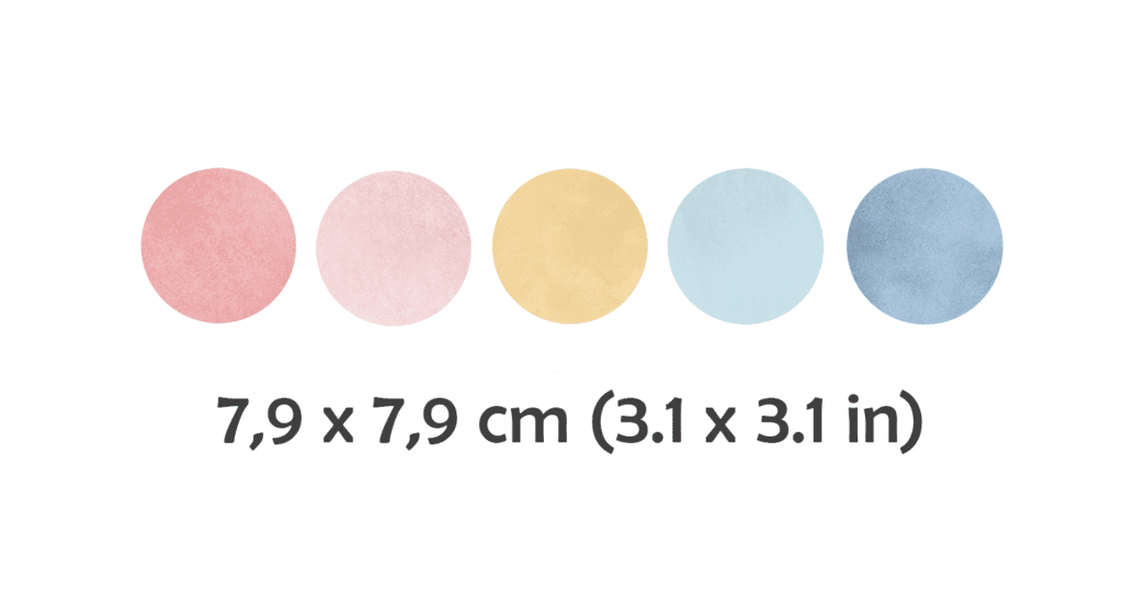 stickers mur pois rose bleu doux