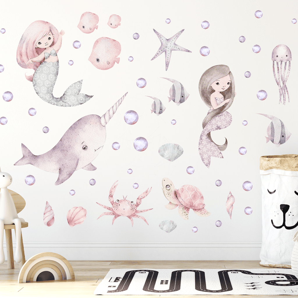 deco murale enfant sirenes narval