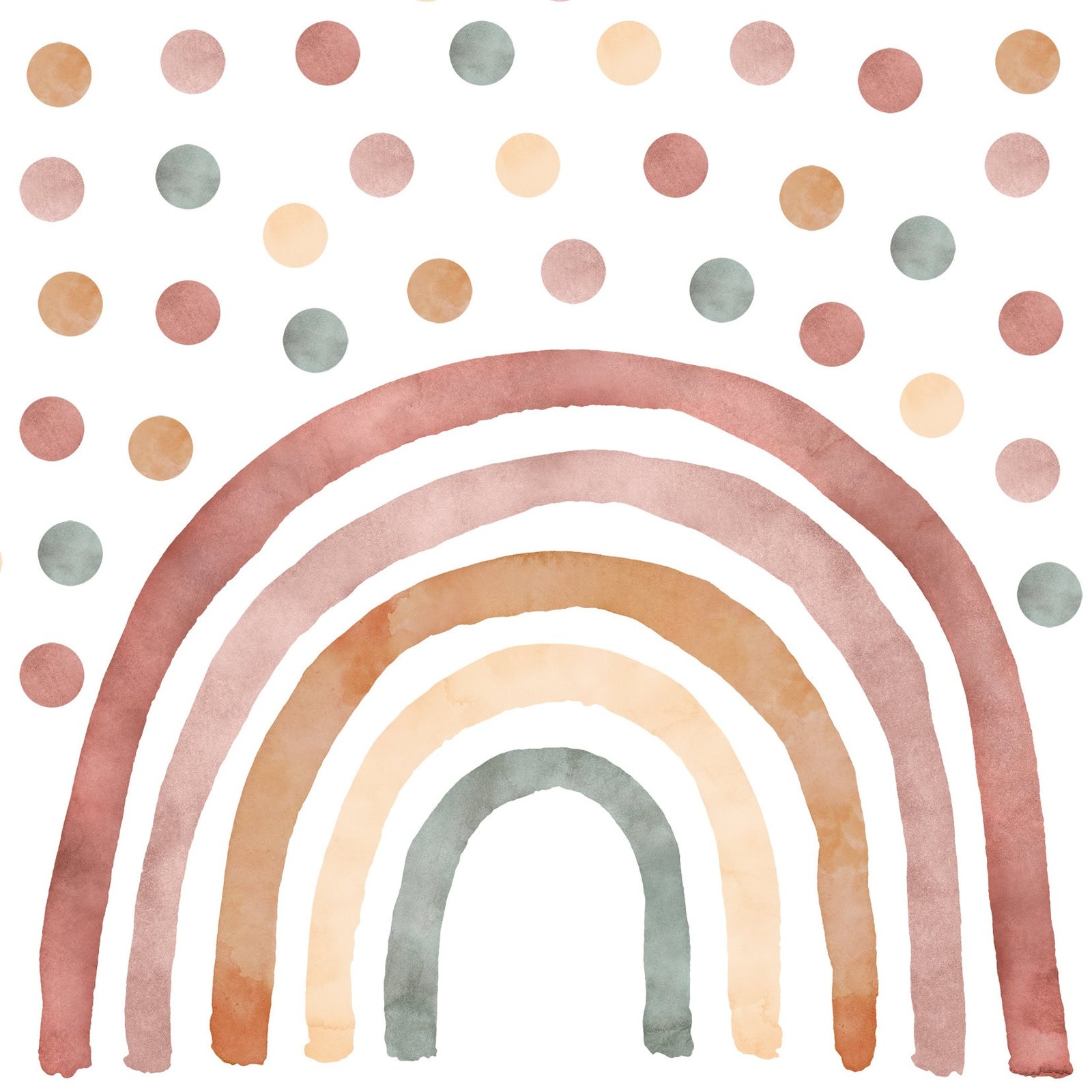 arc en ciel mural boho chambre enfant tons naturels