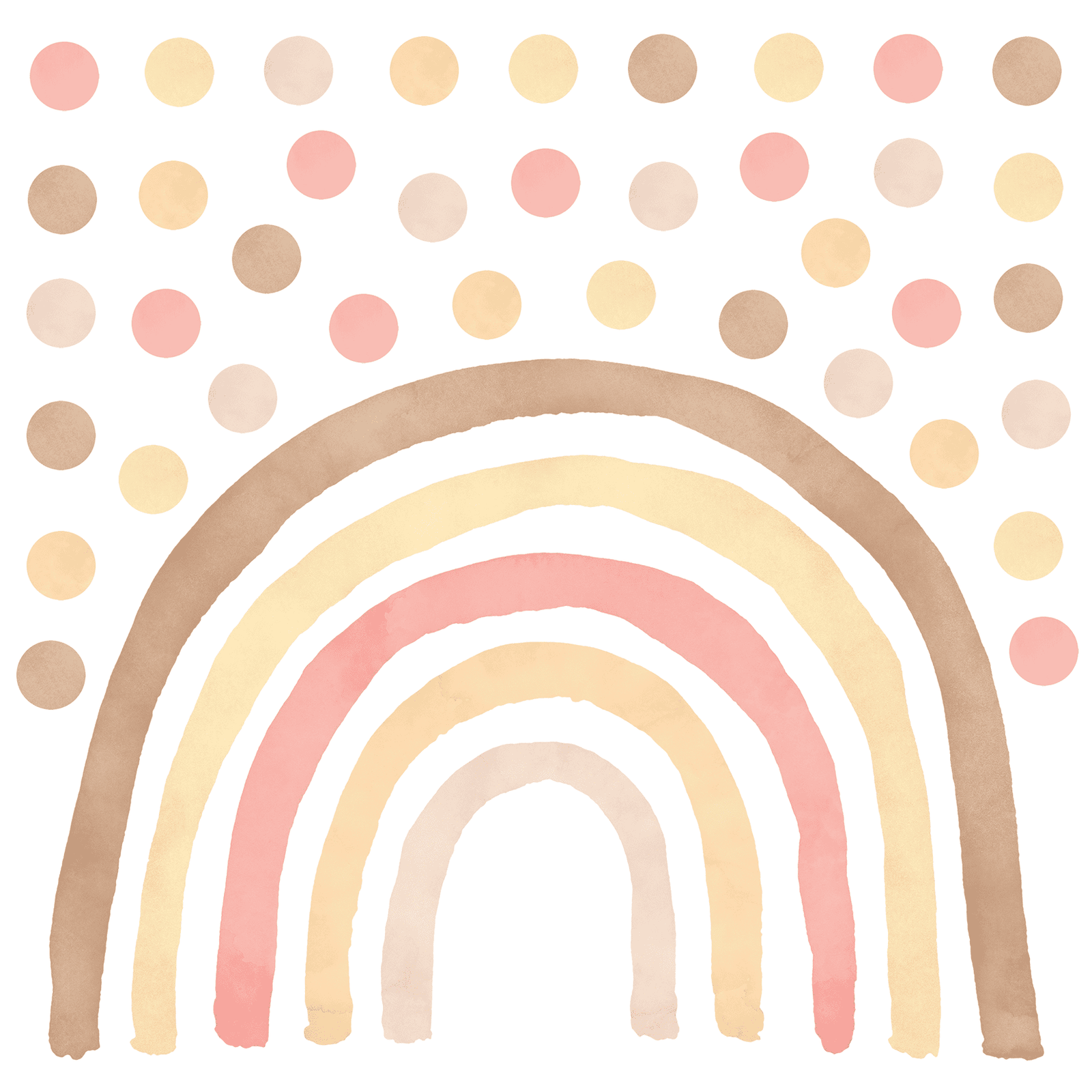 arc-en-ciel café rose poudré avec pois