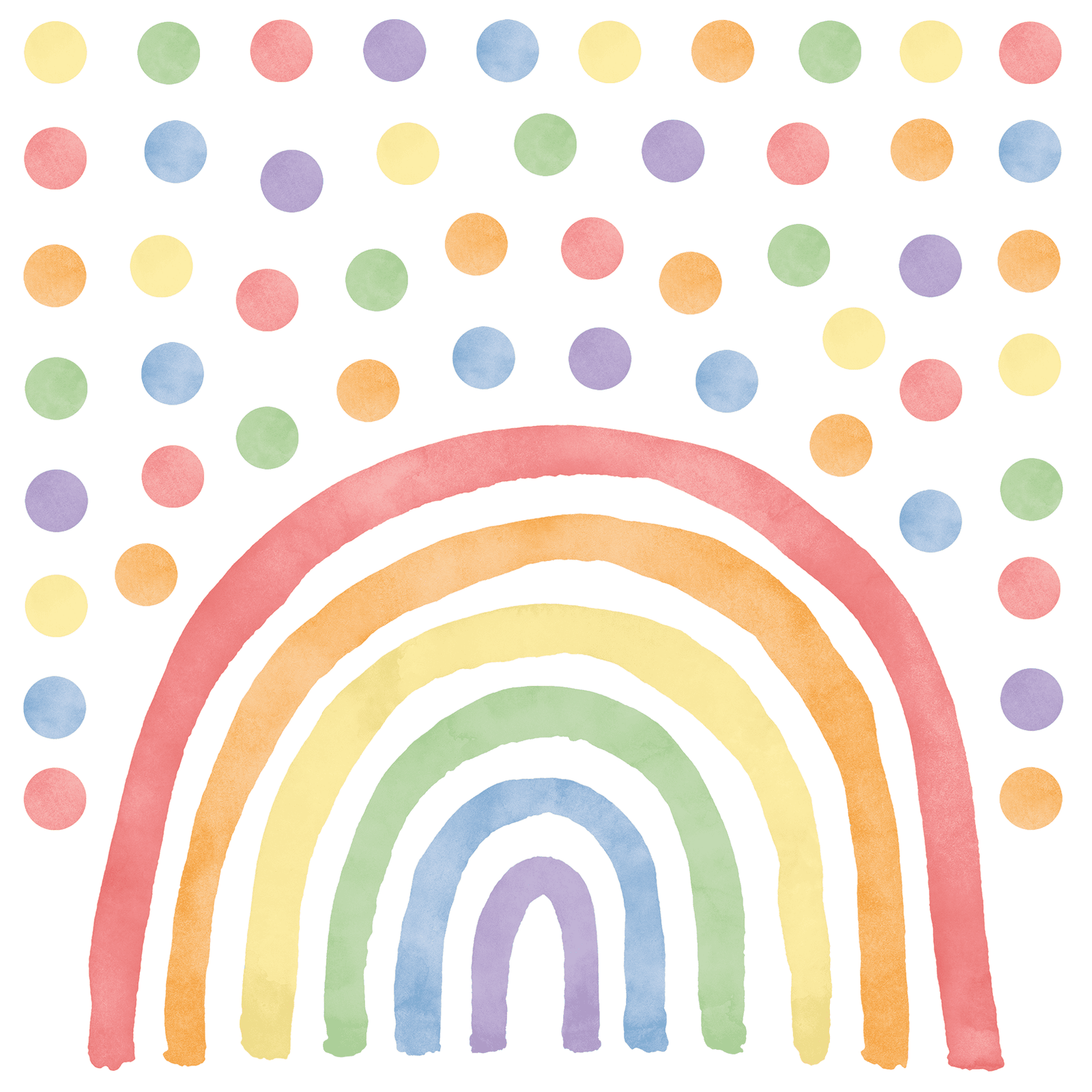 arc en ciel mural avec pois couleurs pastel decoration chambre