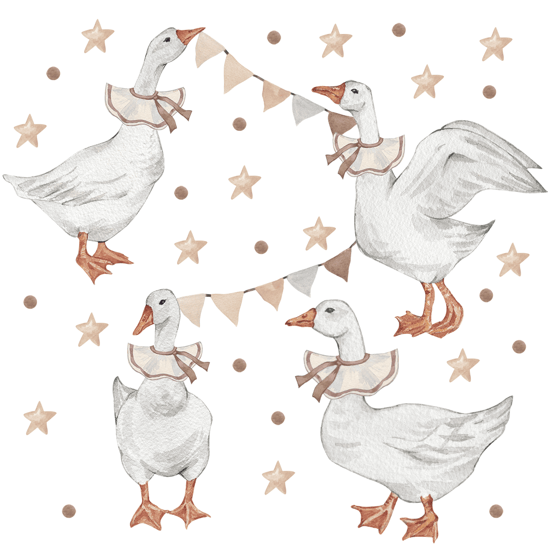 déco murale chambre bébé oies bohème