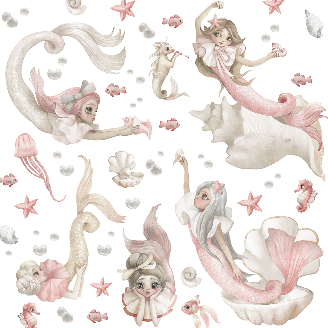 grandes sirenes decoration murale fille