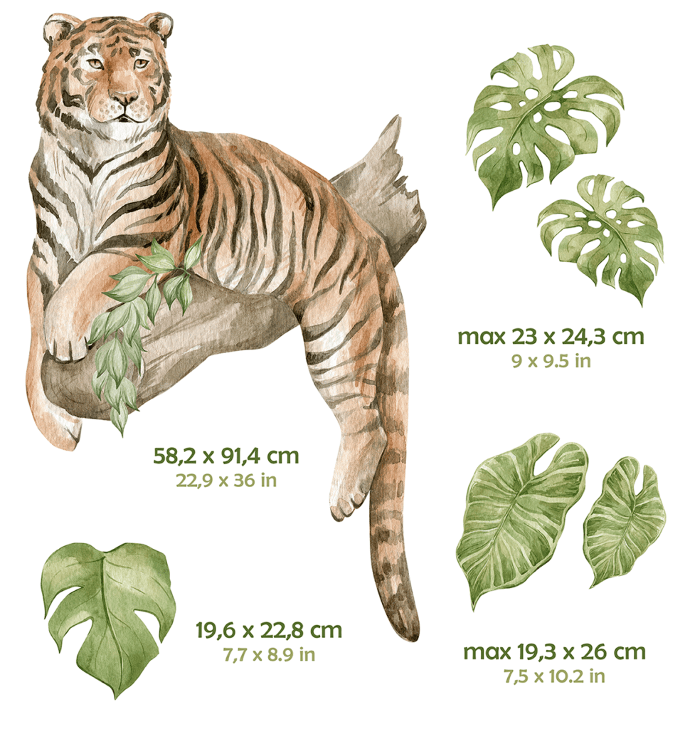 tigre aquarelle sticker chambre enfant