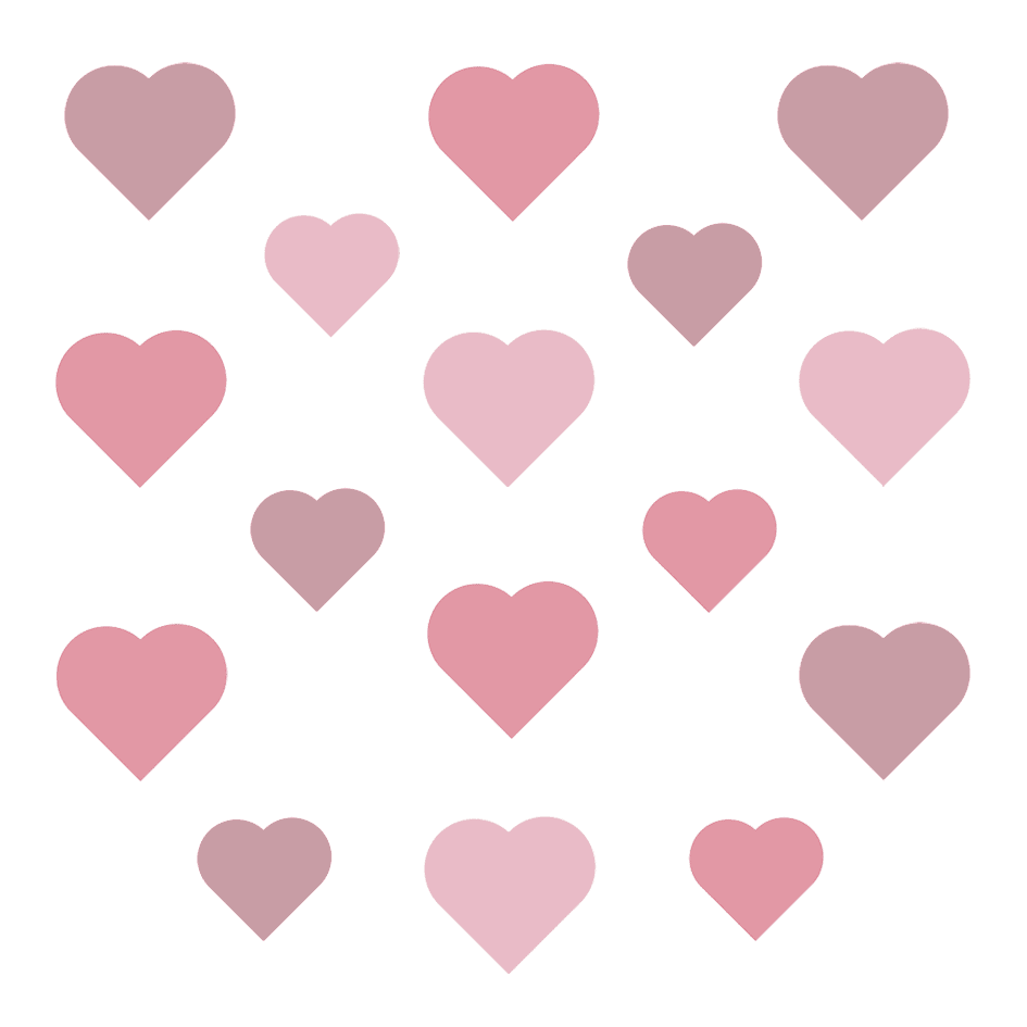 deco murale coeurs roses doux