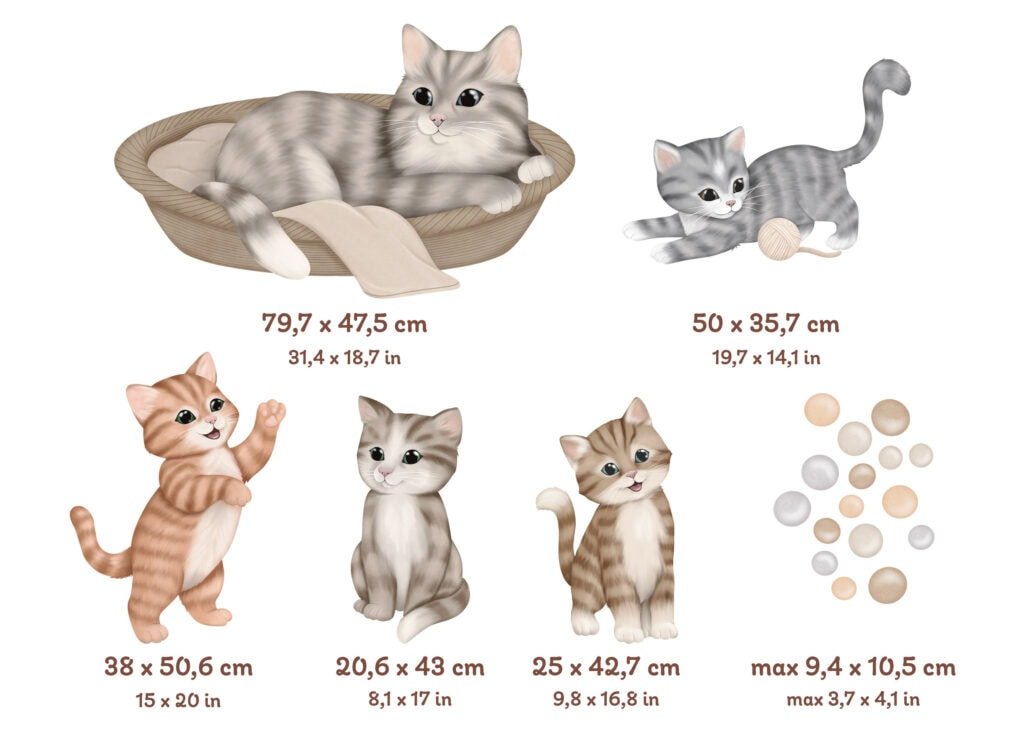 décoration murale animaux chats chambre bébé