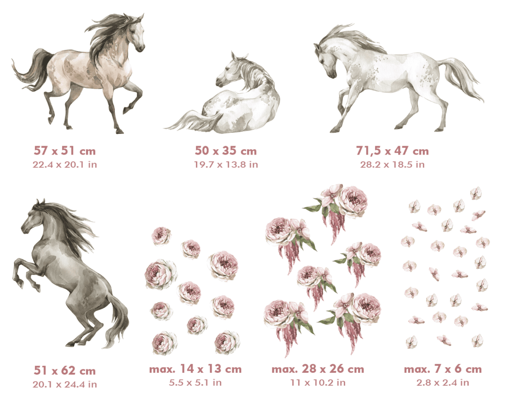 stickers muraux chevaux XL chambre enfant