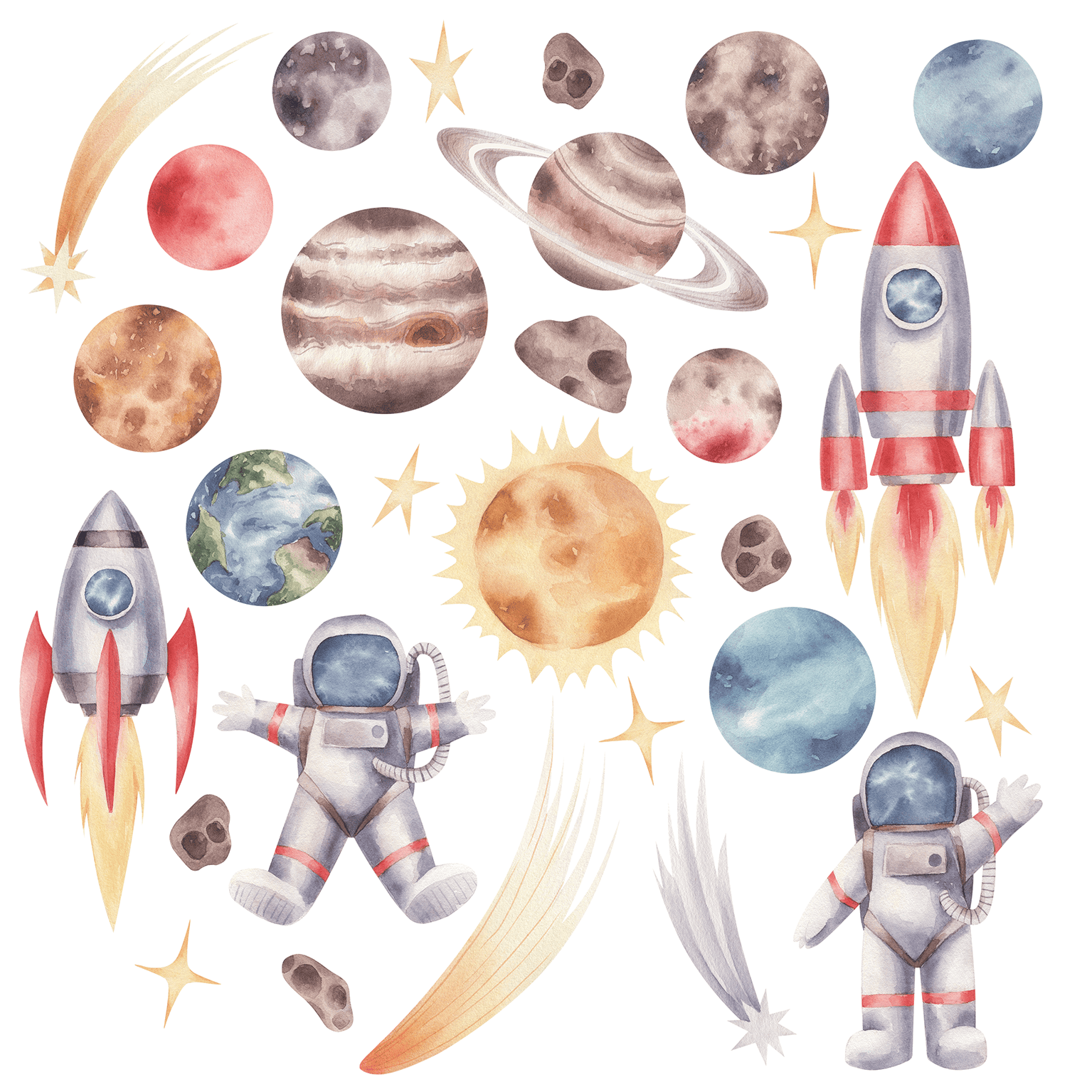 univers spatial decoration murale enfant