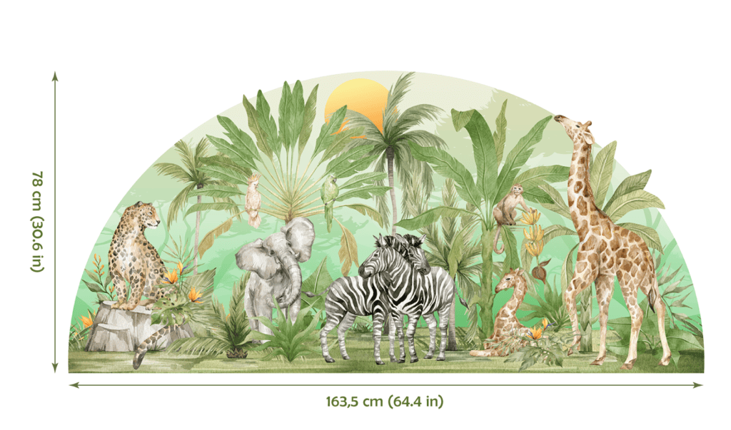 decor mural jungle enfant demi cercle