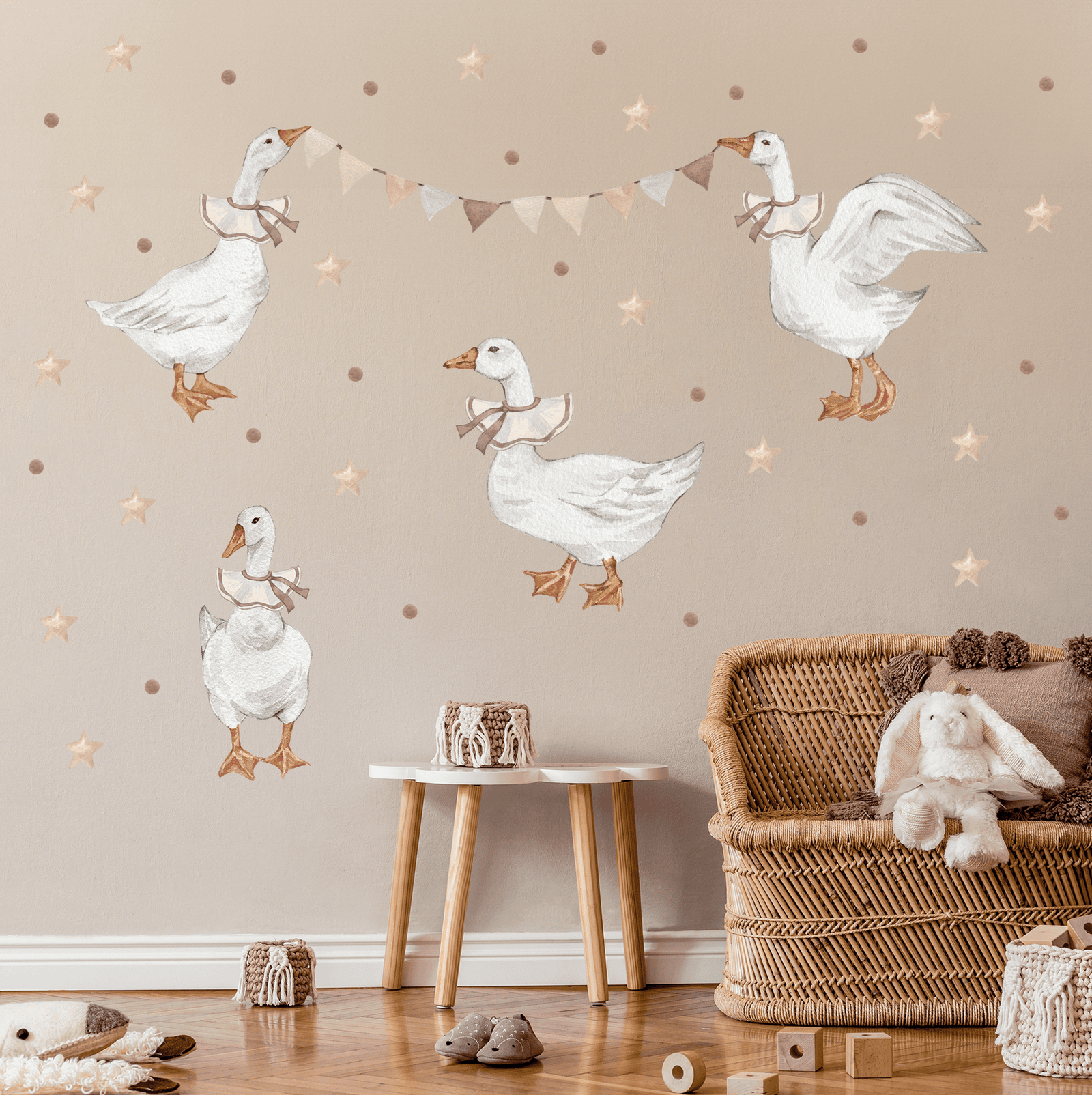 stickers muraux oies chambre enfant style bohème