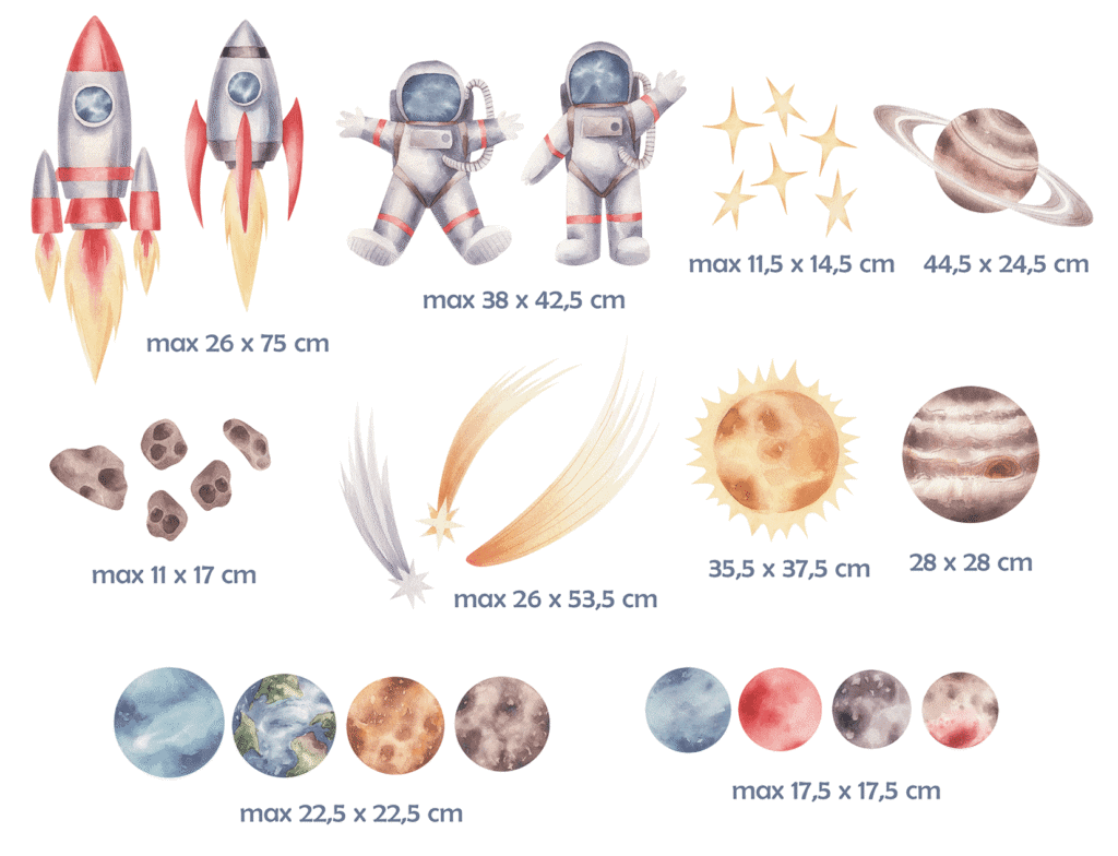 stickers planete et etoiles mur